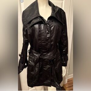 Chicos faux snakeskin raincoat trench coat 0 (4/S)